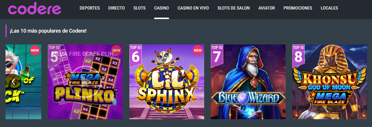 Codere Top Game Recommendations